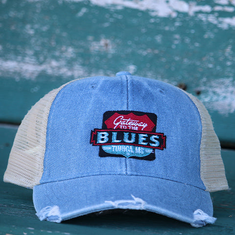 Gateway to the Blues Trucker Hat--Light Denim