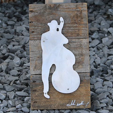 Reclaimed Wood-Metal Artwork -- Bluesman 3