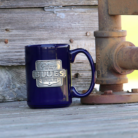 Gateway to the Blues Cobalt Coffee Mug with Pewter Logo