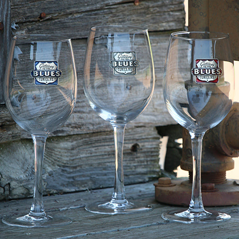 Gateway to the Blues Pewter Logo Wine Glass